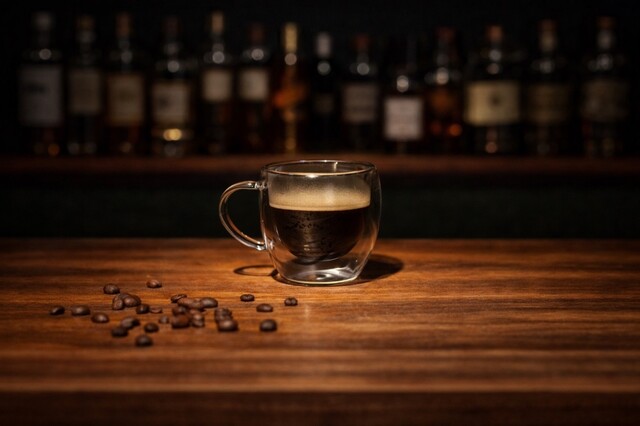 A rich and concentrated shot of coffee with a deep aroma, velvety body, and a smooth golden crema.