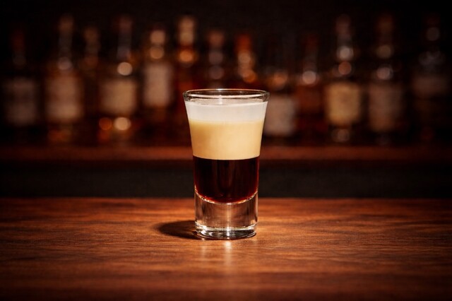 Mix of coffee liqueur, cream liqueur and triple sec.